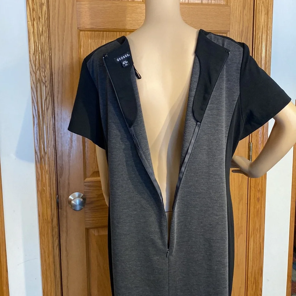 George 3X black and heather gray dress with back kick and long zipper in…